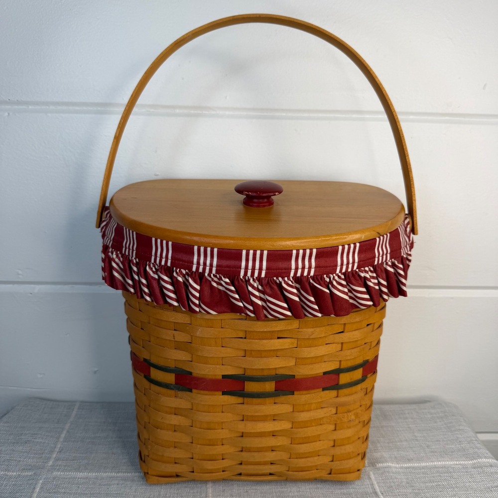 Longaberger '98 Holiday Hostess Winter Wishes Basket Liner Wall Hanging Cottage